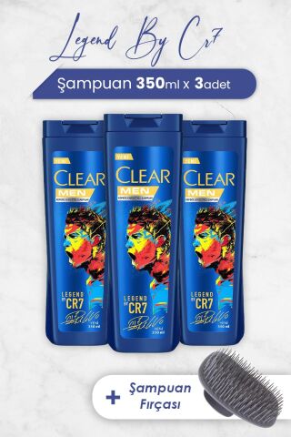 Clear Men Legend By Cristiano Ronaldo 350 ml x 3 Adet ve Şampuan Fırçası