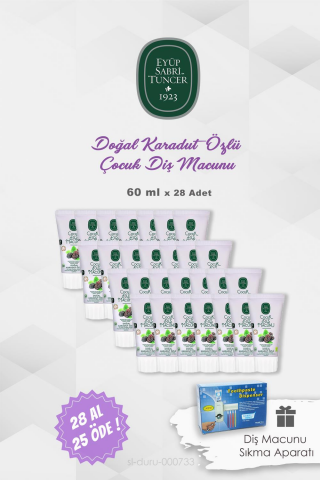 Eyüp Sabri Tuncer Çocuk Diş Macunu 28 AL 25 ÖDE  60 ml ve Diş Macunu Sıkma Aparatı