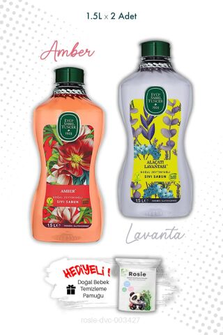 Amber ve Alaçatı Lavantası 1.5L Sıvı Sabun ve ROSIE