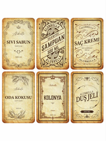 Banyo Temalı Şişe Etiketleri