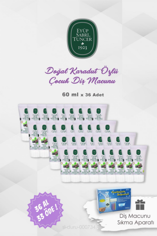 Eyüp Sabri Tuncer 36 AL 33 ÖDE Çocuk Diş Macunu 60 ml ve Pratik Diş Macunu Aparatı