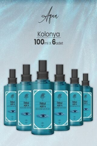 Rebul Aqua Spreyli Cam Şişe Kolonya 100 ml x 6 Adet