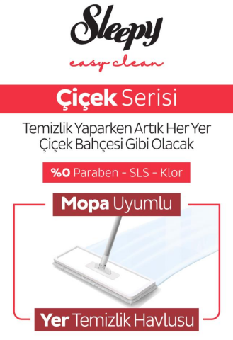 Sleepy Easy Clean Orkide Bahçesi Mopa Uyumlu Yer Temizlik Havlusu 20 Yaprak