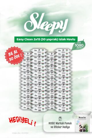 36 AL 30 ÖDE Sleepy 2x15 Easy Clean Islak Mendil ve Rosie Hediye