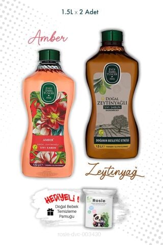 Zeytinyağlı ve Amber Sıvı Sabun 1.5L  Eyüp Sabri Tuncer ve ROSIE