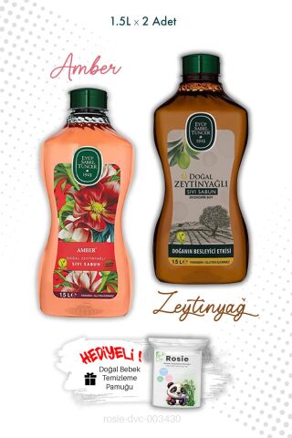 Zeytinyağlı ve Amber Sıvı Sabun 1.5L  Eyüp Sabri Tuncer ve ROSIE