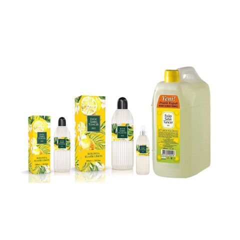 Eyüp Sabri Tuncer Klasik Limon Kolonyası 150 ML, 200 ML, 400 ML ve 1 Litre ( 4 Adet)