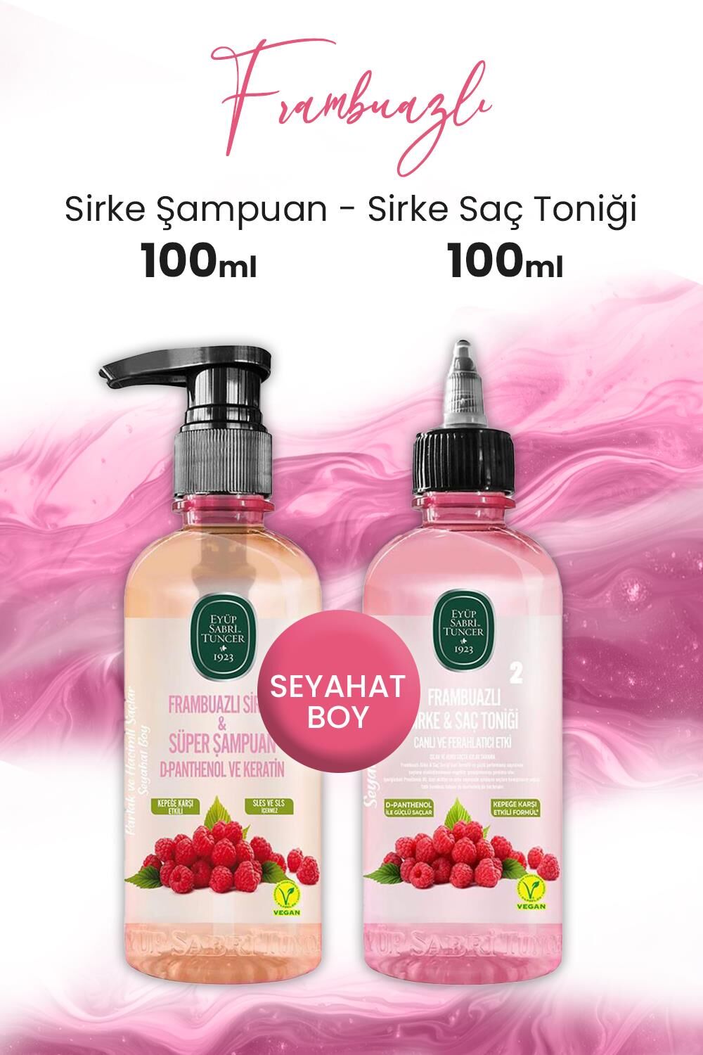 Eyüp Sabri Tuncer Sirke Frambuazlı Şampuan 100 ml ve Saç Toniği 100 ml