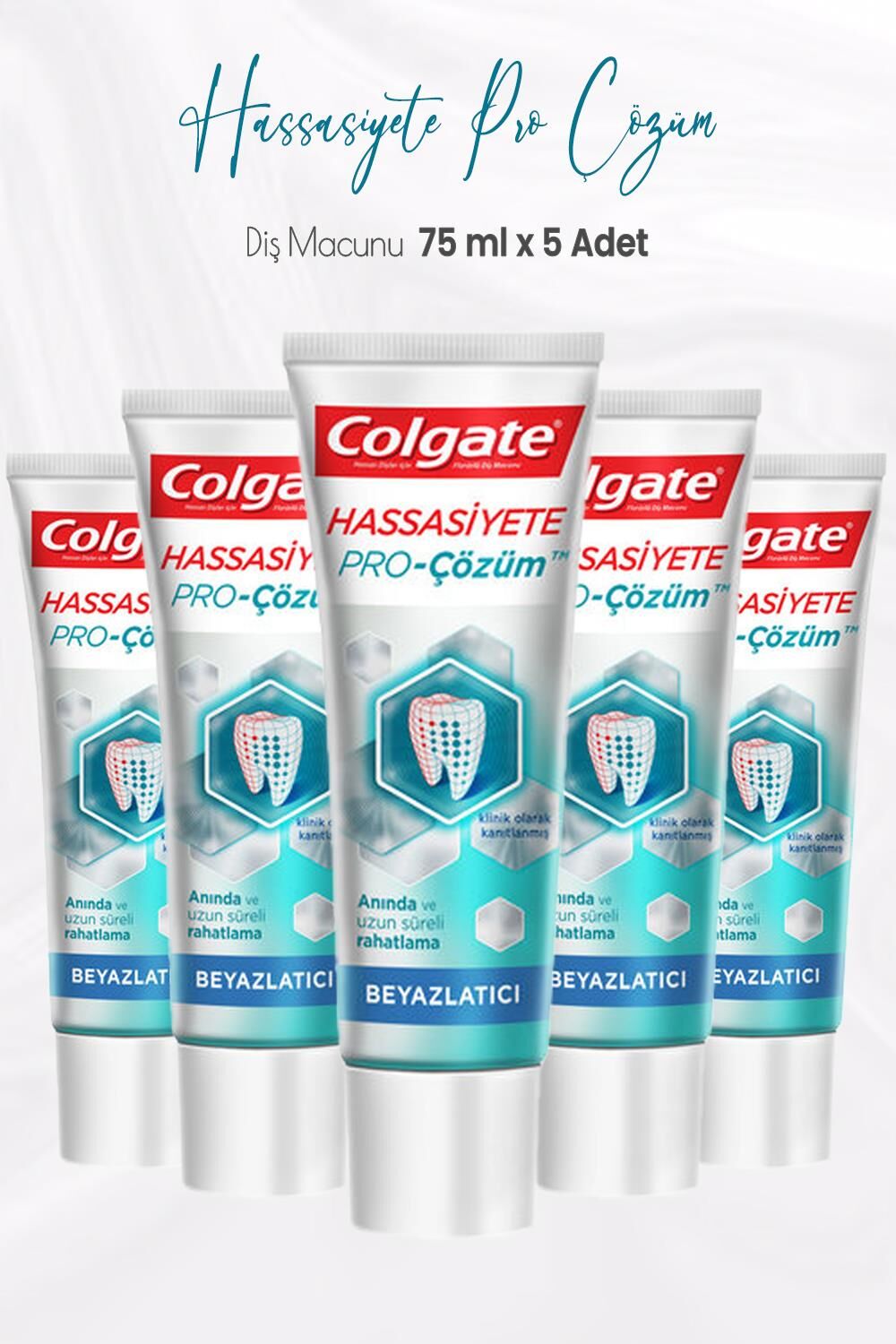 Colgate Hassasiyete Pro Çözüm Beyazlatıcı Diş Macunu 75 ml x 5 Adet