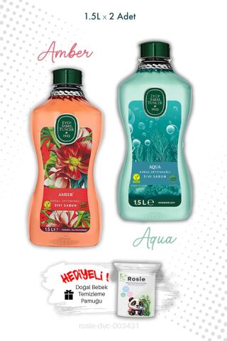 Aqua ve Amber Sıvı Sabun 1.5L  Eyüp Sabri Tuncer ve ROSIE