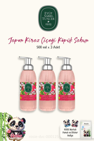 Eyüp Sabri Tuncer Zeytinyağlı Japon Kiraz Çiçeği Köpük Sabun 500 ml ve ROSIE