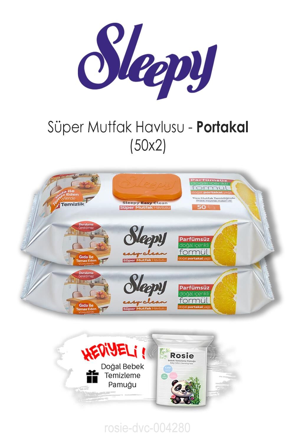 Easy Clean 2'li Portakallı Süper Mutfak Havlusu 50'li ve ROSIE