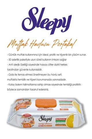 Easy Clean 2'li Portakallı Süper Mutfak Havlusu 50'li ve ROSIE