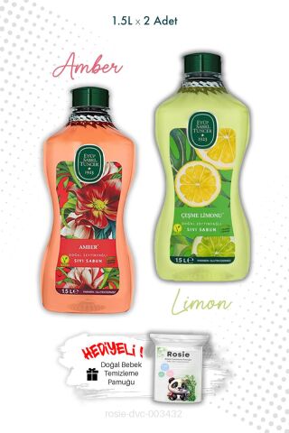 Zeytinyağlı Çeşme Limonu ve Amber Sıvı Sabun 1.5L  Eyüp Sabri Tuncer ve ROSIE