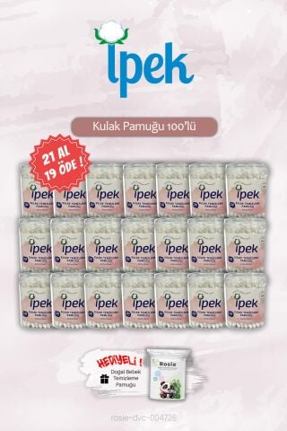 100'lü İpek Kulak Pamuğu 21 AL 19 ÖDE, ROSIE Hediye