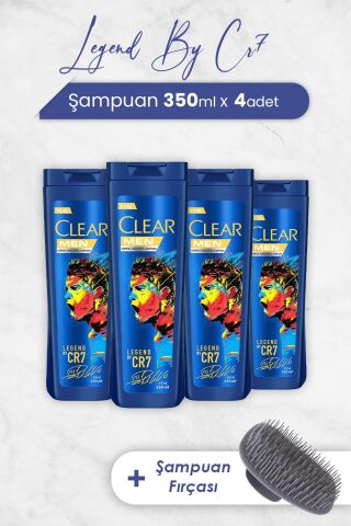 Clear Men Legend By Cristiano Ronaldo 350 ml x 4 Adet ve Şampuan Fırçası