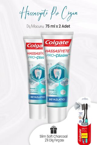 Colgate Hassasiyete Pro Çözüm Diş Macunu 75 ml x 2 Adet ve 2'li Diş Fırçası