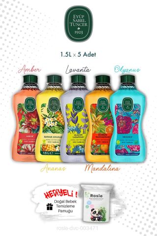 Eyüp Sabri Tuncer 5'li Set 1.5L Sıvı Sabun Kokular Diyarı ve ROSIE