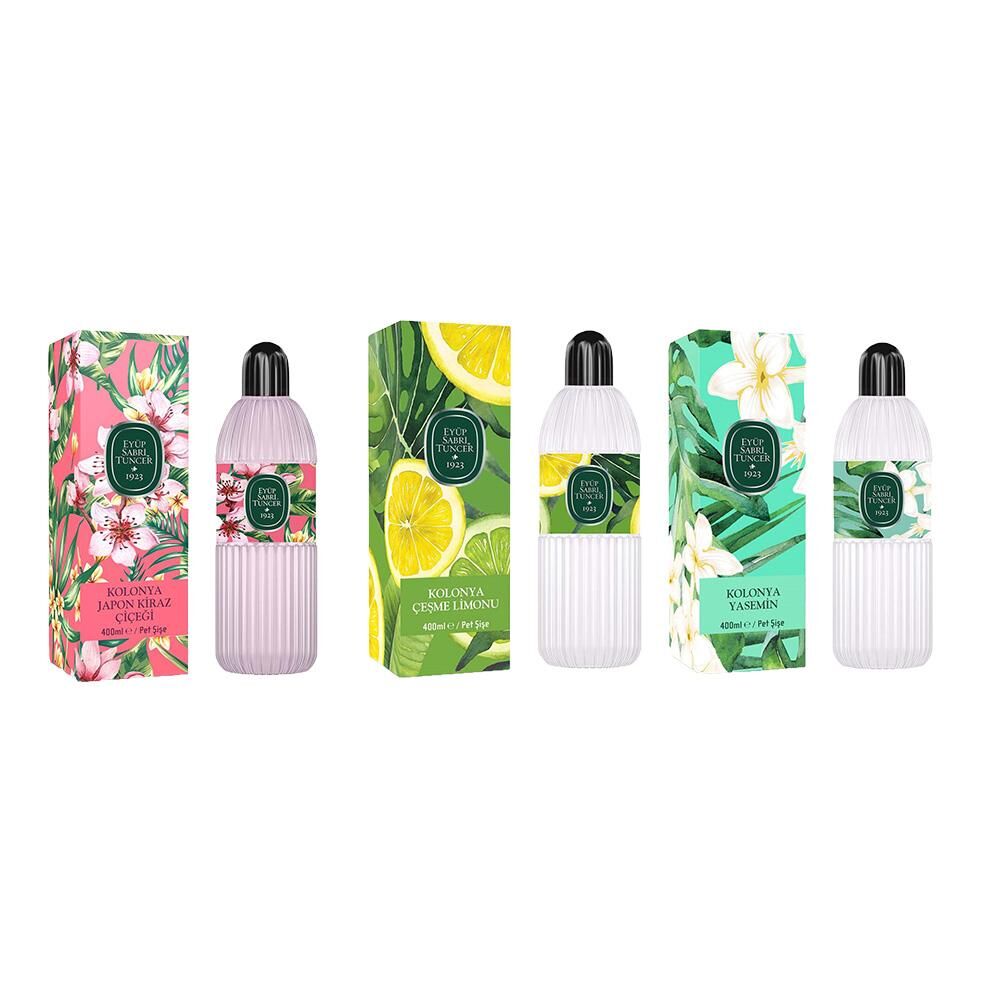 Eyüp Sabri Tuncer Kolonya Japon Kiraz Çiçeği, Çeşme Limonu ve Yasemin Pet Şişe 400 ML