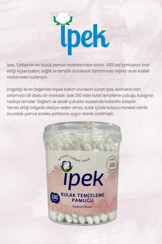 İpek 24 AL 21 ÖDE Kulak Pamuğu 100'lü, ROSIE Hediye