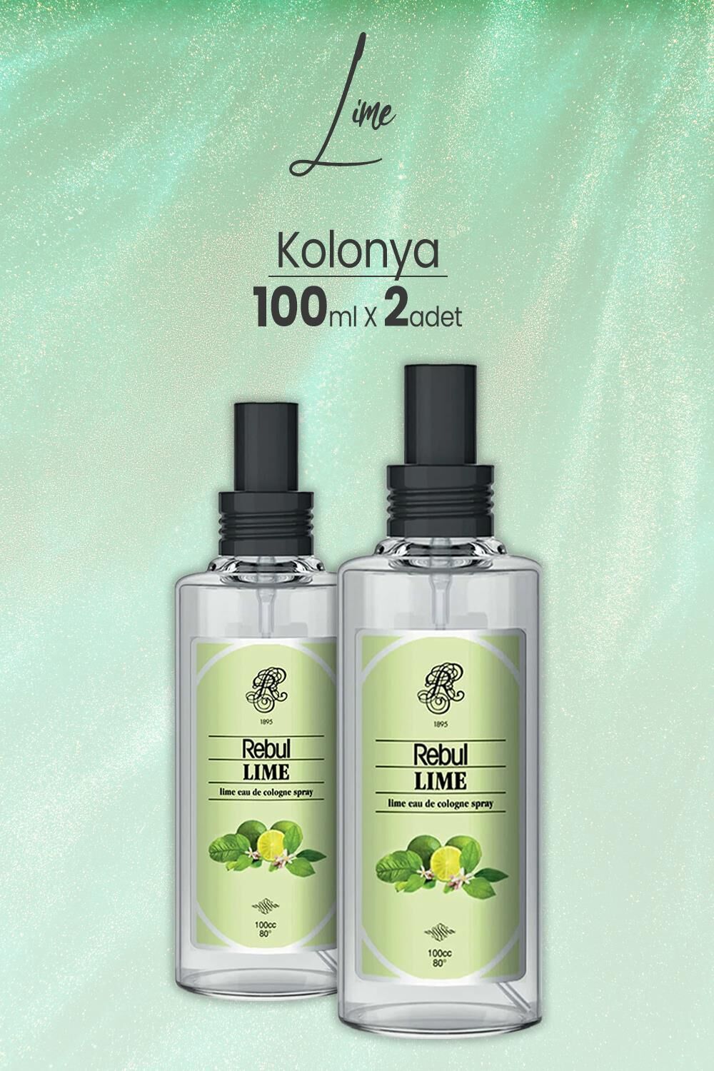 Rebul Lime, Limon Kolonyası 100 ml x 2 Adet