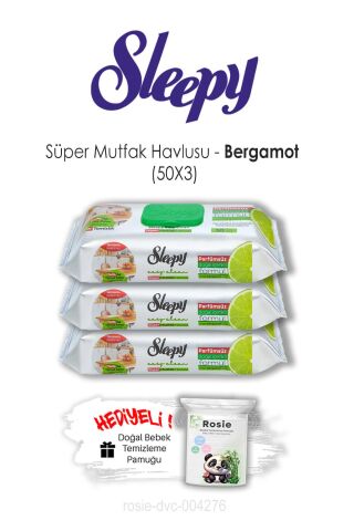 3 Adet Easy Clean Bergamotlu Süper Mutfak Havlusu 50'li ve ROSIE