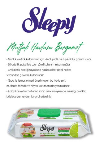 3 Adet Easy Clean Bergamotlu Süper Mutfak Havlusu 50'li ve ROSIE