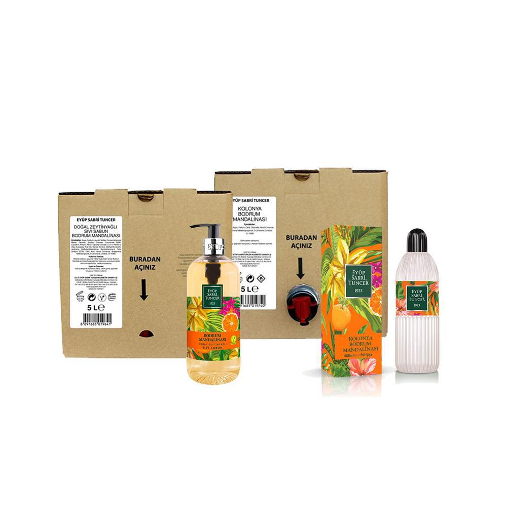 Eyüp Sabri Tuncer Bodrum Mandalinası Kolonyası 5 Litre ve 400 ML, Sıvı Sabun 5 Litre ve 500 ML