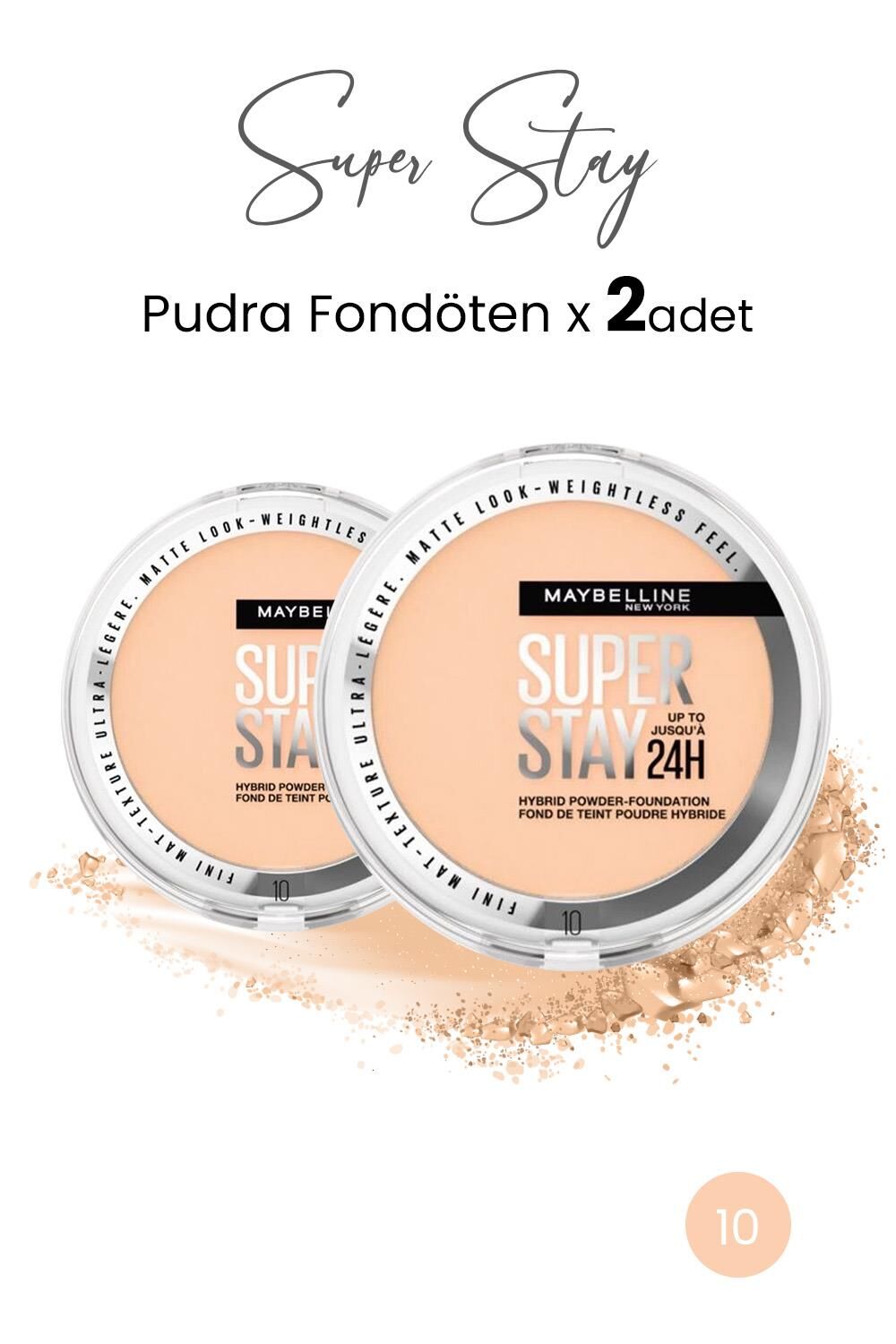 Maybelline New York Superstay Hibrit Pudra-Fondöten 10  x 2 Adet