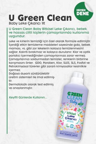 U Green Clean Baby Leke Çıkarıcı 1 L