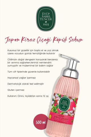 Japon Kiraz Çiçeği Köpük Sabun 500 ML 5 Al 4 Öde ve Rosie Pamuk