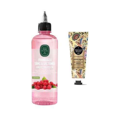 Frambuazlı Sirke & Saç Toniği 500 ml Ve Pj El Ve Vücut Kremi Warm Sugar 50 Ml
