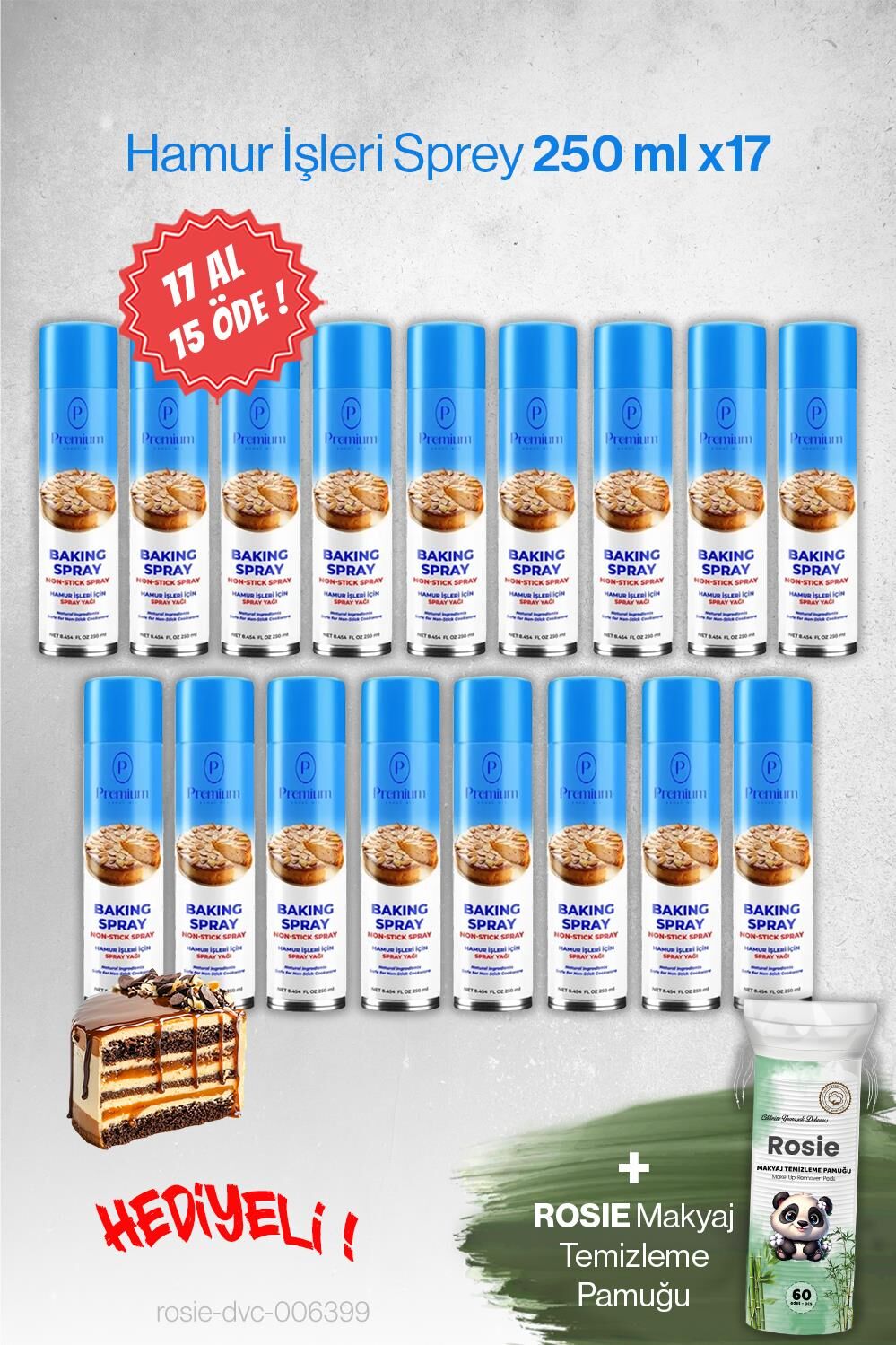 Premium Hamur İşleri Sprey Yağ 17 AL 15 ÖDE, 250 ML Hediyeli