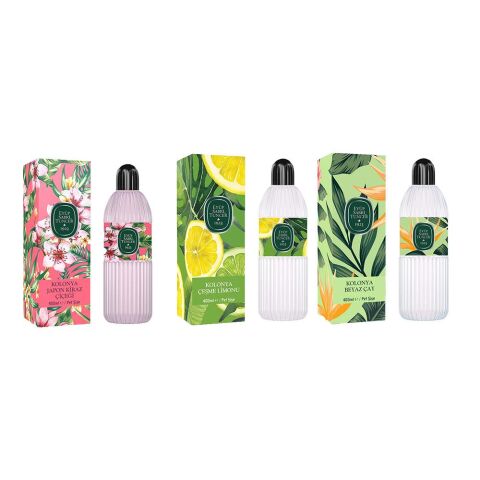 Eyüp Sabri Tuncer Kolonya Japon Kiraz Çiçeği, Çeşme Limonu ve Beyaz Çay Pet Şişe 400 ML