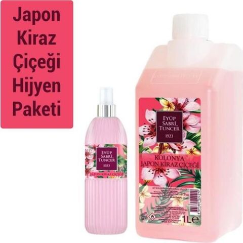Eyüp Sabri Tuncer Japon Kiraz Çiçeği Kolonyası Yedek Şişe 1 lt ve 150 ML Sprey