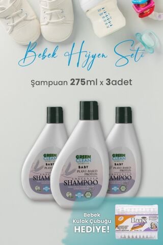 Green Clean Baby Şampuan 275 ml x 3 Adet ve Hediyeli