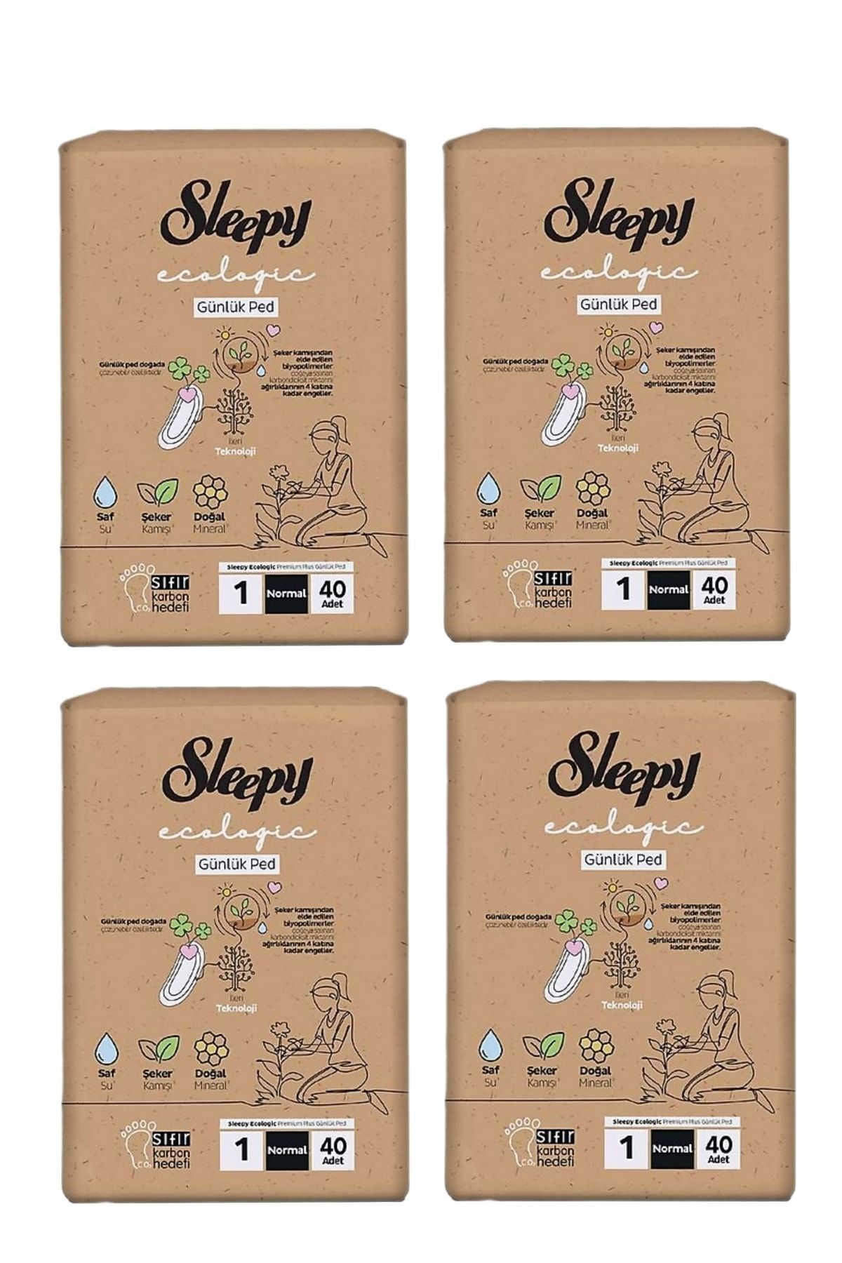 Sleepy Ekolojik Günlük Ped Ekonomik Paket 40 Li 4 Adet