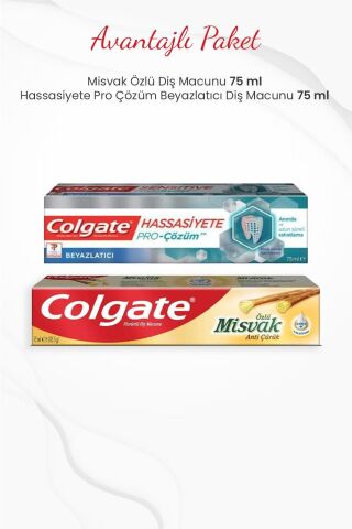 Colgate 2'li Diş Macunu Seti Misvak Özlü ve Hassasiyete Pro Çözüm 75 ml