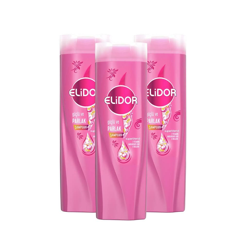 Elidor Superblend Saç Bakım Şampuanı Güçlü Ve Parlak Saçlar 650 ML x 3