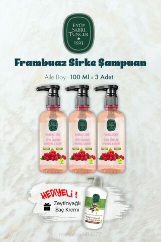 Frambuaz Sirke Şampuan 100 ML X 3 ve Saç Kremi Hediyeli