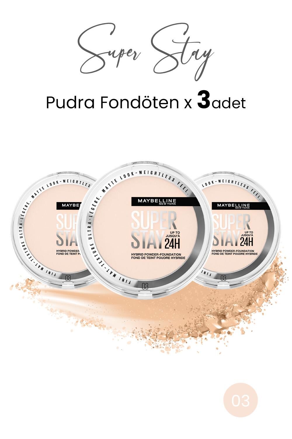 Maybelline New York Superstay Hibrit Pudra-Fondöten 03  x 3 Adet