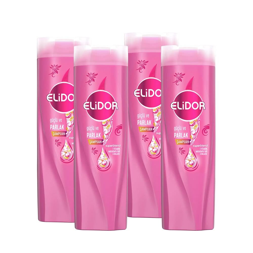 Elidor Superblend Saç Bakım Şampuanı Güçlü Ve Parlak Saçlar 650 ML x 4