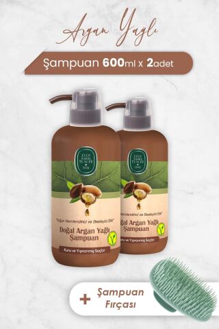 Eyüp Sabri Tuncer Argan Yağlı Şampuan 600 ml x 2 Adet ve Şampuan Fırçası