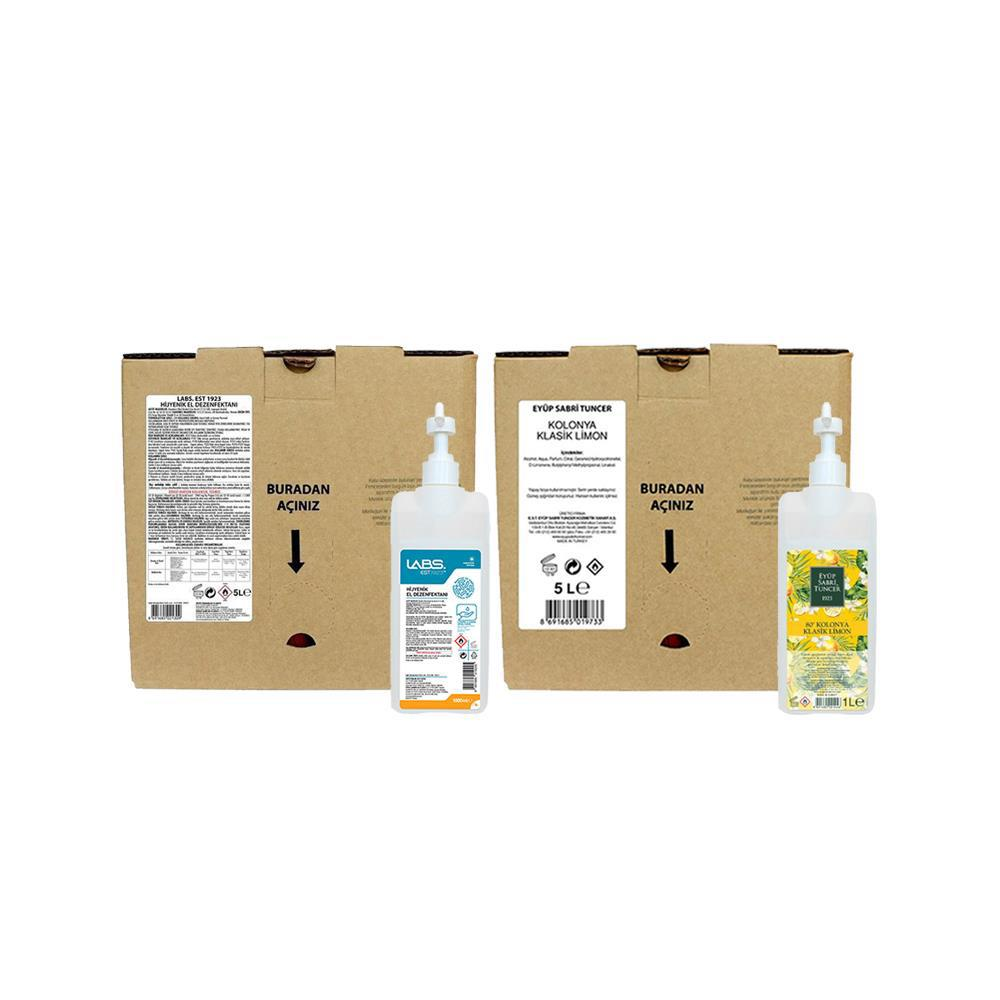 Eyüp Sabri Tuncer Labs El Dezenfektanı 5 lt ve 1 Litre, Klasik Lİmon Kolonyası 5 Litre ve 1 Litre