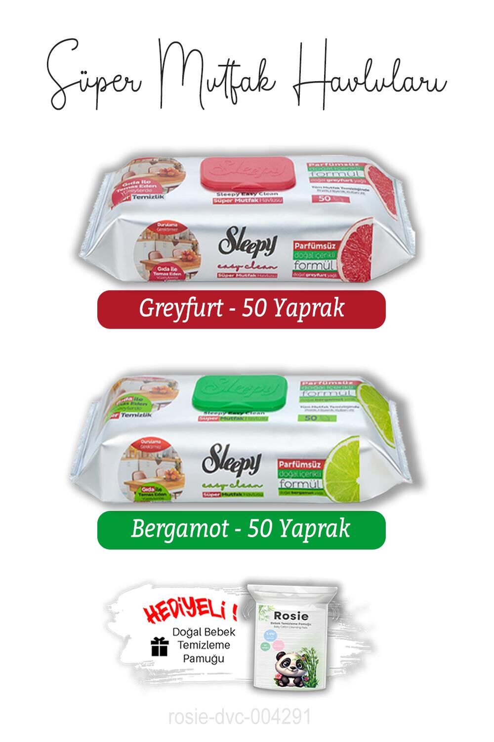 Greyfurt ve Bergamot Süper Mutfak Havlusu 50'li ve ROSIE