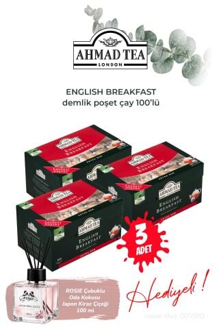 3 Paket English Breakfast 100'lü Demlik Poşet ve Oda Kokusu