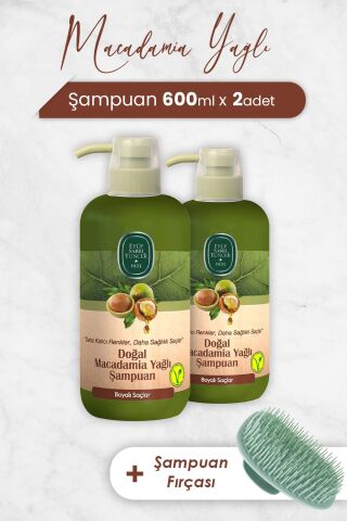 Eyüp Sabri Tuncer Macadamia Yağlı Şampuan 600 ml x 2 Adet ve Şampuan Fırçası