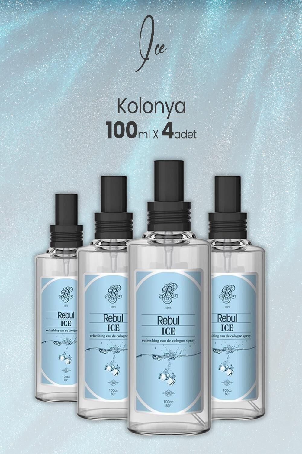 Rebul Ice Kolonya 100 ML x 4 Adet