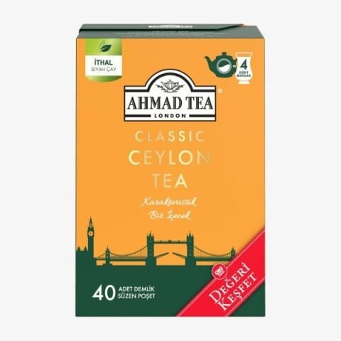 Klasik Ceylon Tea 40'lı Demlik Poşet Çay 2 paket ve Oda Kokusu