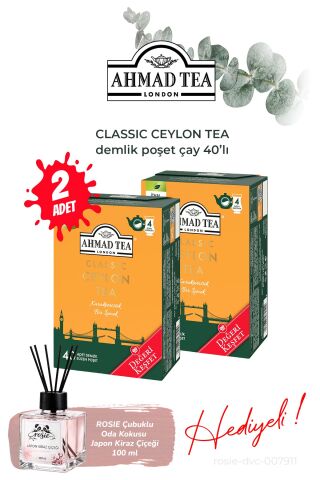 Klasik Ceylon Tea 40'lı Demlik Poşet Çay 2 paket ve Oda Kokusu